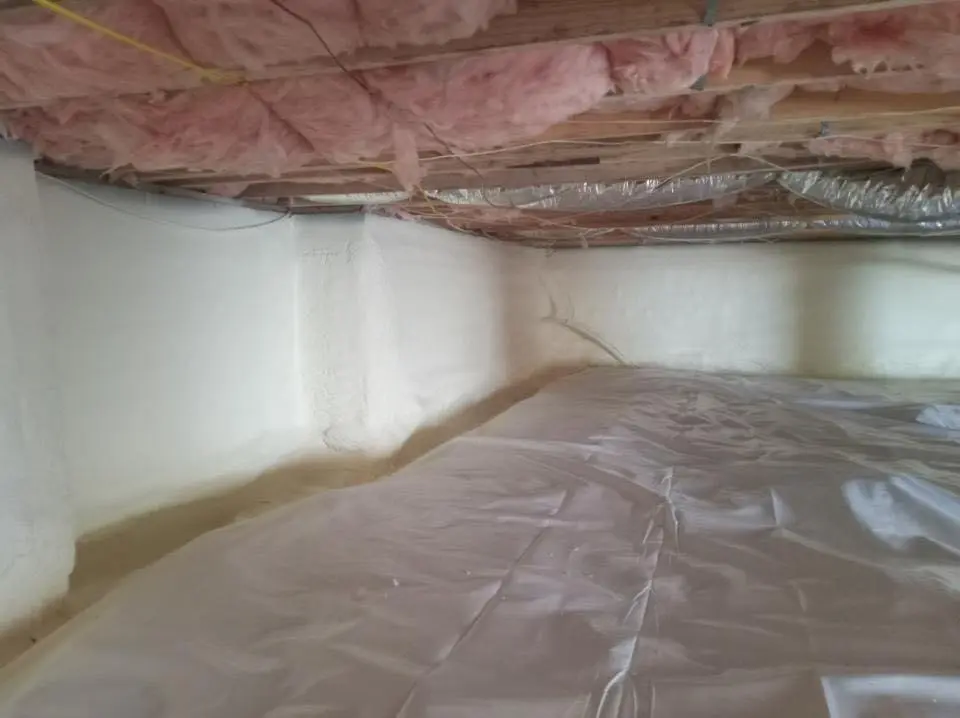Crawl space encapsulation with closed-cell spray foam for Attic Insulation in Norfolk